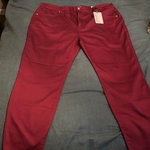 Zenana 3X stretch jeans burgundy inseam 28”
